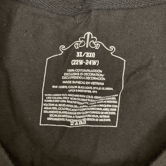 Womens 3X Halloween Pumpkin Embroidered Long Sleeve Shirt Black Moon Stars - Picture 3 of 6